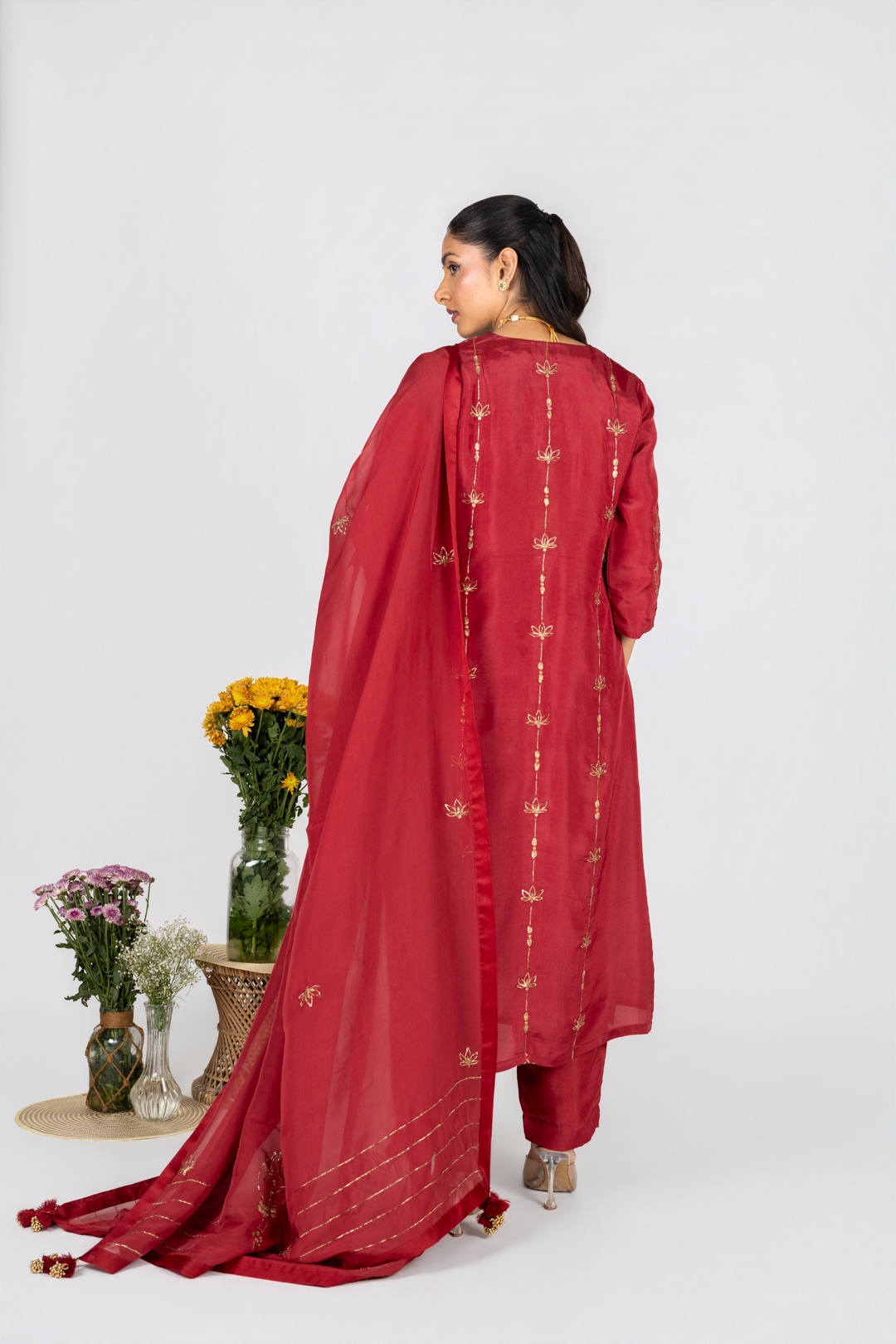 Rumi Red kurta set with Dupatta
