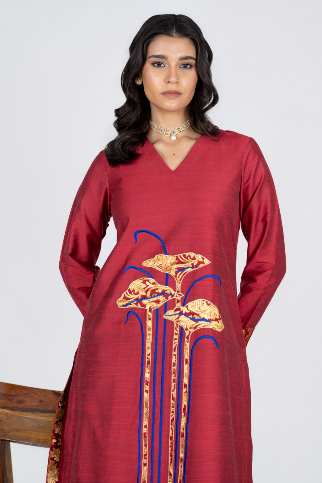 Marron Botanica Kurta Set