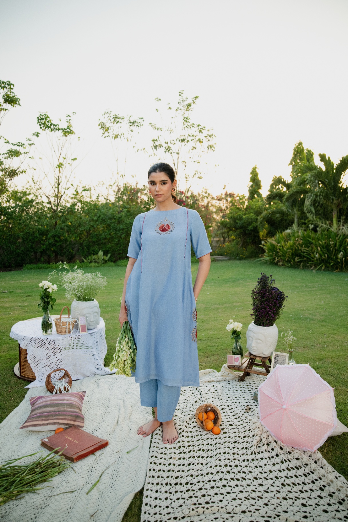 Blue Gulnaar kurta set