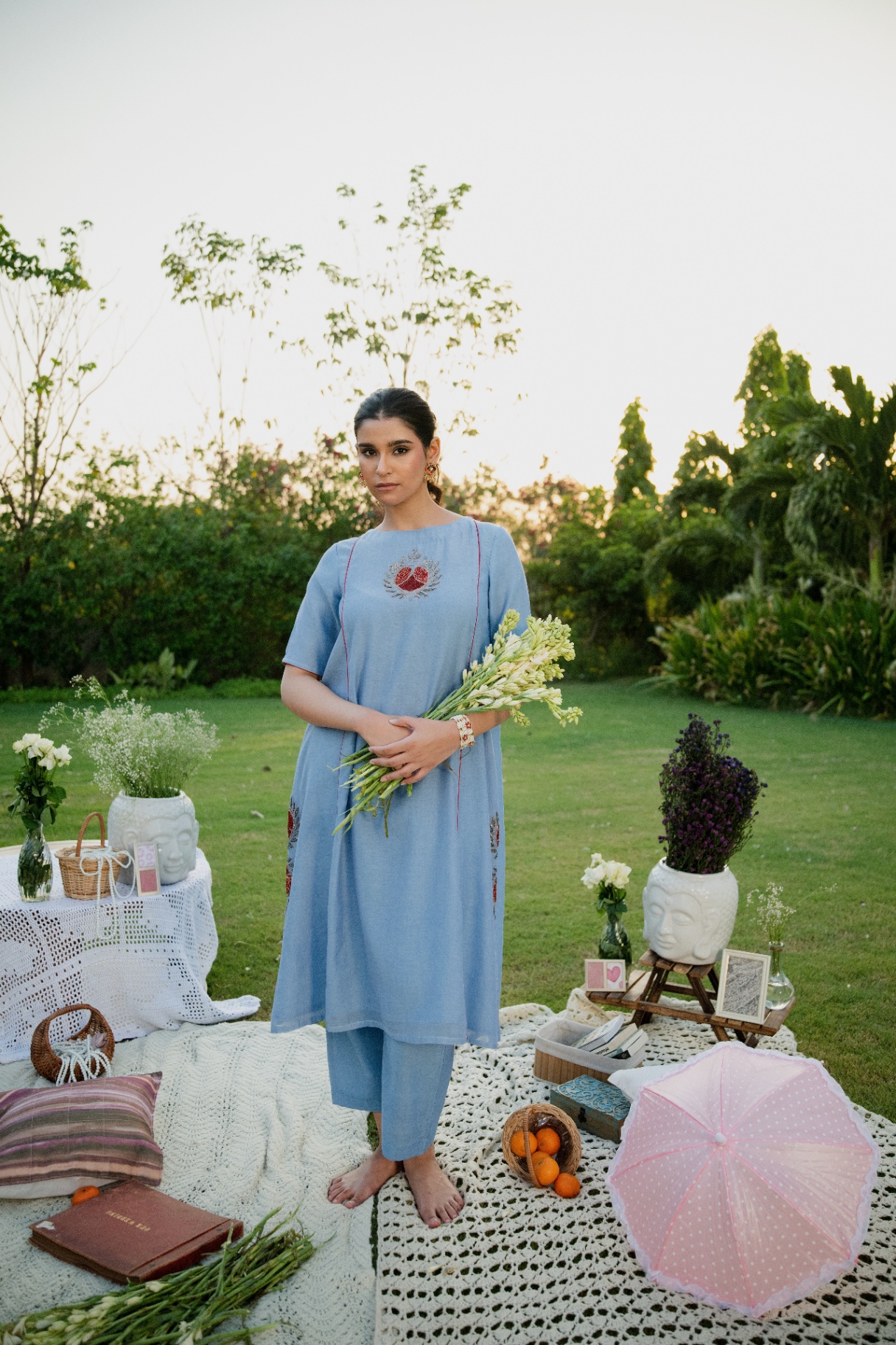 Blue Gulnaar kurta set